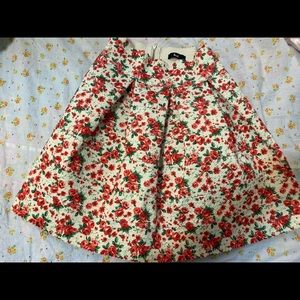 Floral white circle skirt